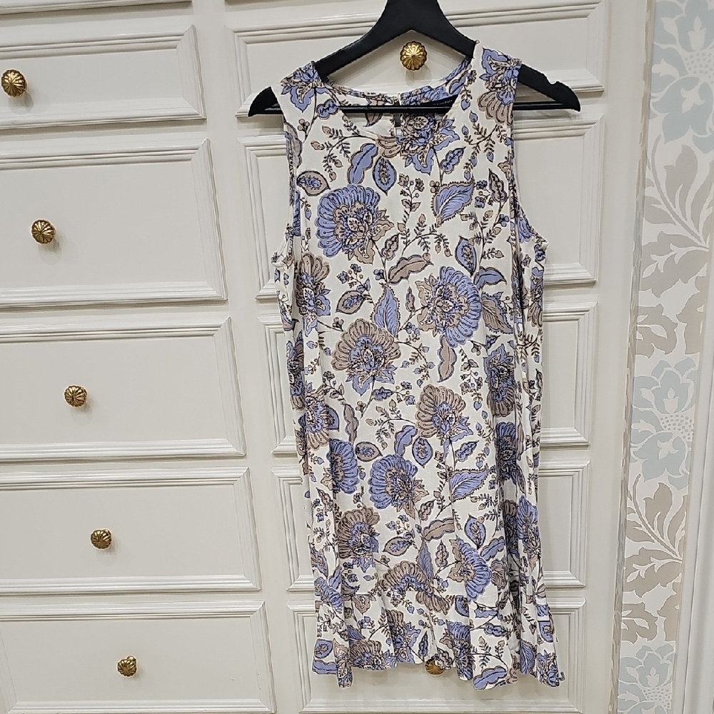 Tommy Hilfiger Cream Mini Dress with Perriwinkle and Taupe Floral Print